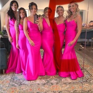 Jessica Angle Fuchsia Prom Dress